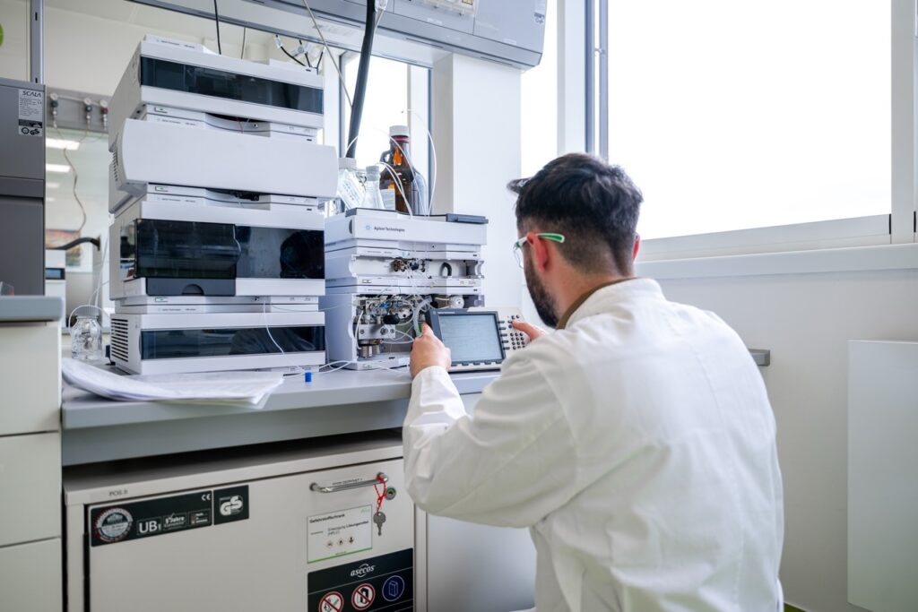 Valphira lab technician during testing