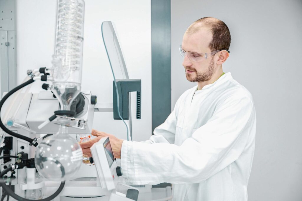 Valphira employee during a quality inspection